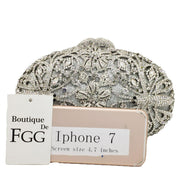 rhinestone evening clutch bag, view 2 - MRSLM