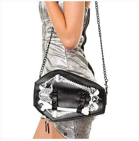 bat skeleton box handbag, view 2 - MRSLM