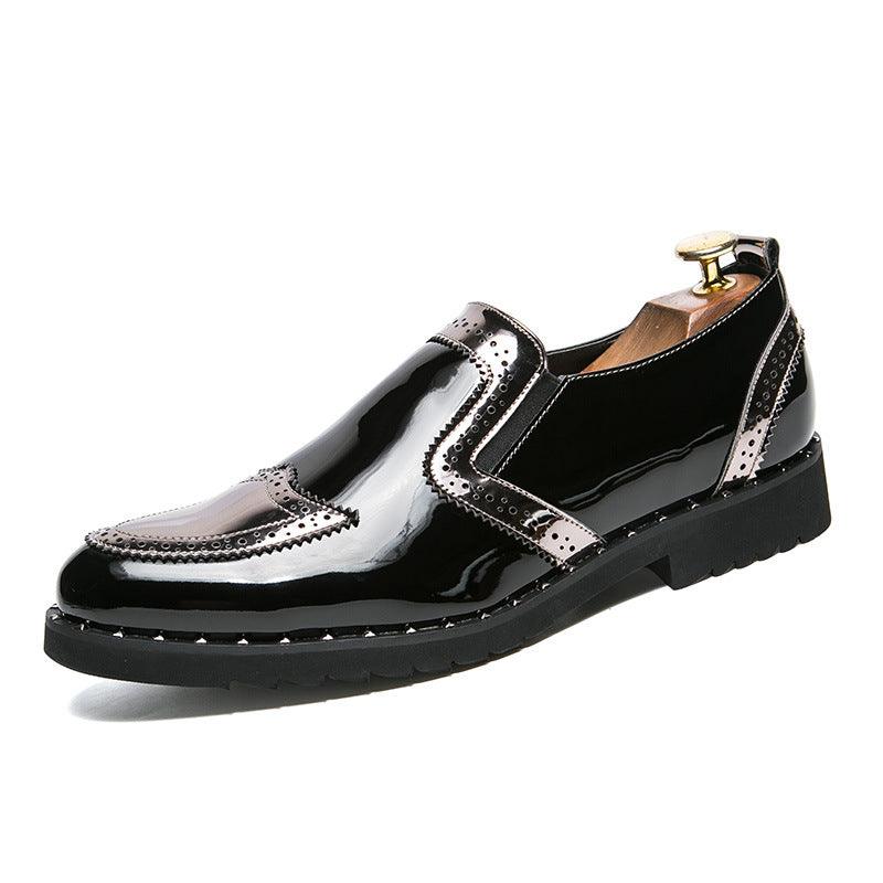 Men's casual bright PU leather shoes, view 7 - MRSLM