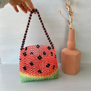 watermelon beaded handbag, view 3 - MRSLM