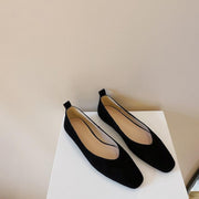 Women's sheepskin leather low heel shoes - MRSLM