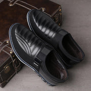 Men's black round toe casual shoes - MRSLM