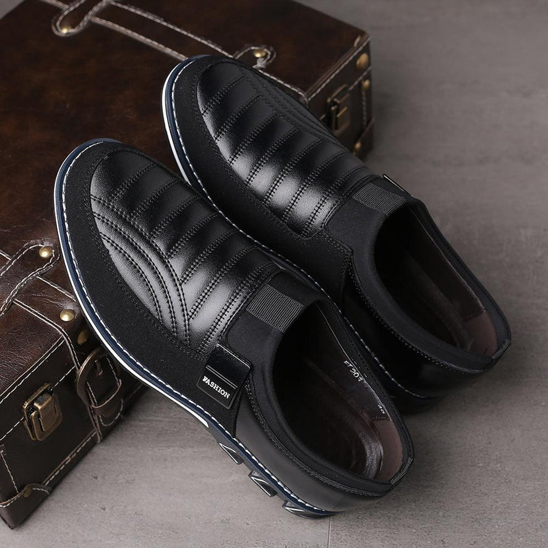 Men's black round toe casual shoes - MRSLM