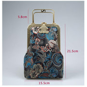 Fabric crossbody phone bag butterfly flowers, view 2 - MRSLM