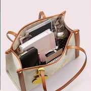 large capacity canvas tote shoulder bag, view 3 - MRSLM