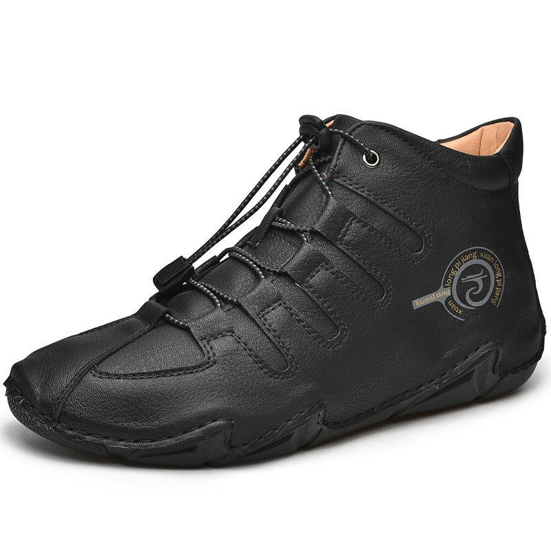 Warm Plush Outdoor Large Size Men's Leather Boots