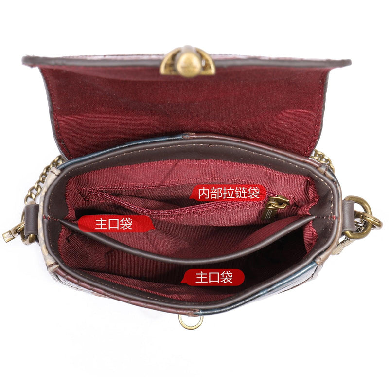 Women's cowhide shoulder messenger bag, view 3 - MRSLM