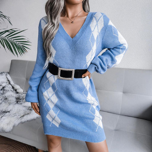 College style plaid sweater dress - MRSLM