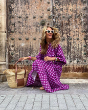 Loose V-neck floral maxi dress, view 5 - MRSLM