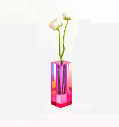 acrylic square column bubble vase, view 8 - MRSLM