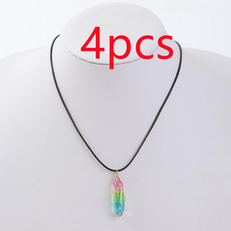 geometric crystal necklace, view 4 - MRSLM