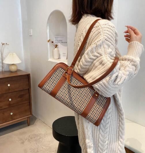 houndstooth PU shoulder bag, view 12 - MRSLM