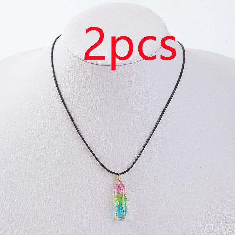 geometric crystal necklace, view 5 - MRSLM
