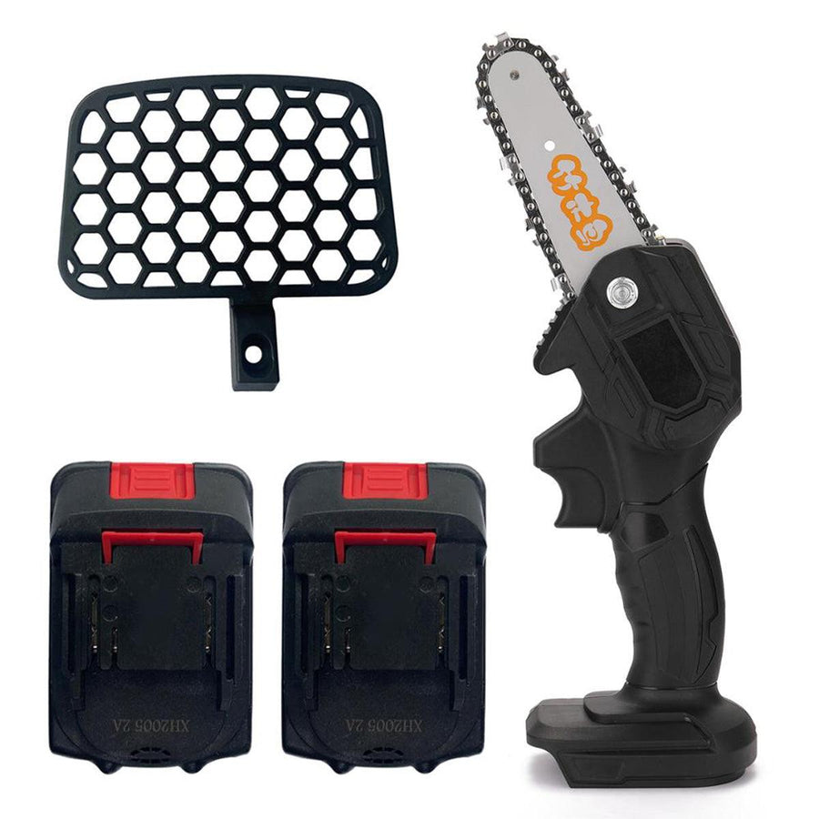 4inch 24V Electric Chainsaw Portable Chain Saw Woodworking Cutting Tool W/ 2pcs Battery - MRSLM