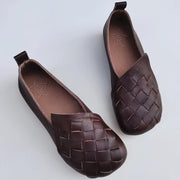 leather woven retro women's shoes, view 2 - MRSLM