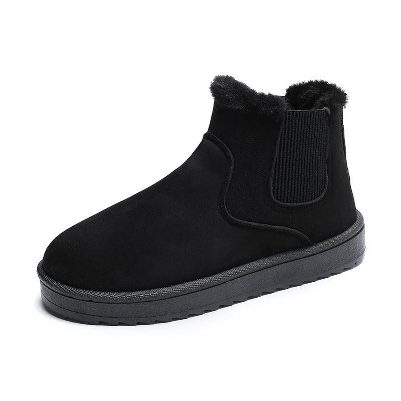 women's flat short snow boots, view 3 - MRSLM