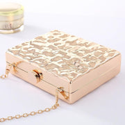 single shoulder embossed evening bag, view 3 - MRSLM