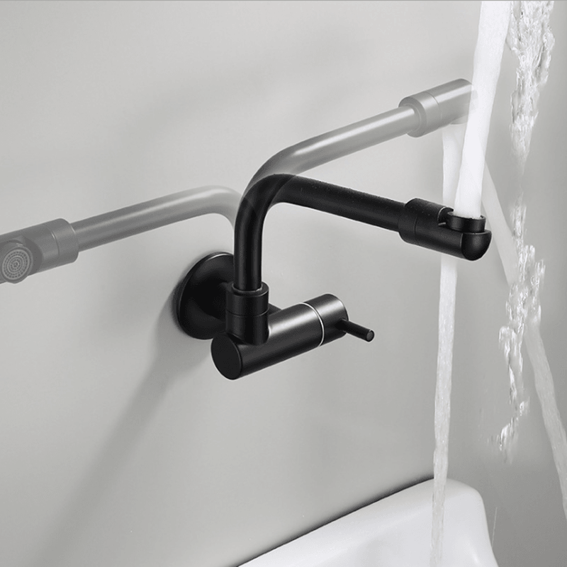 5 Type Brass Kitchen Sink Faucet Single Handle Single Cold Water Tap Wall Mount/Deck Mount 360° Rotate Flexible Spout Faucet - MRSLM