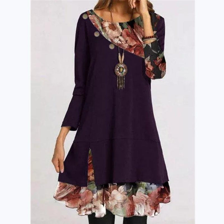 Spring New Women's Hot Style Fashion Chiffon Printing Loose Plus Size Dress - MRSLM