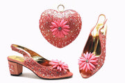 large size short heel fish mouth sandals with bag, view 3 - MRSLM