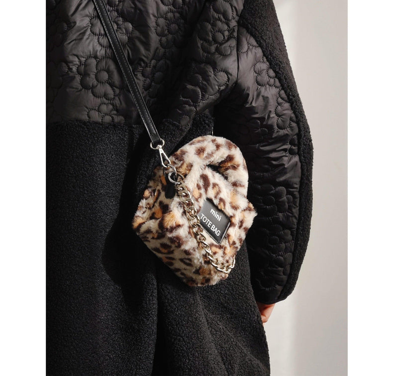 Women's plush teddy mini chain bag, view 14 - MRSLM