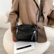 Black PU bucket shoulder handbag, view 5 - MRSLM