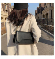 small woven pu messenger bag, view 4 - MRSLM