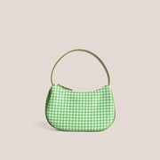 half-moon check canvas shoulder bag, view 6 - MRSLM