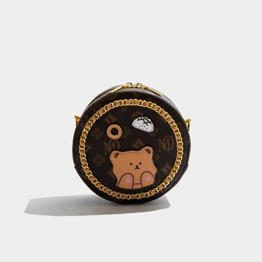 women's small round PU crossbody bag - MRSLM