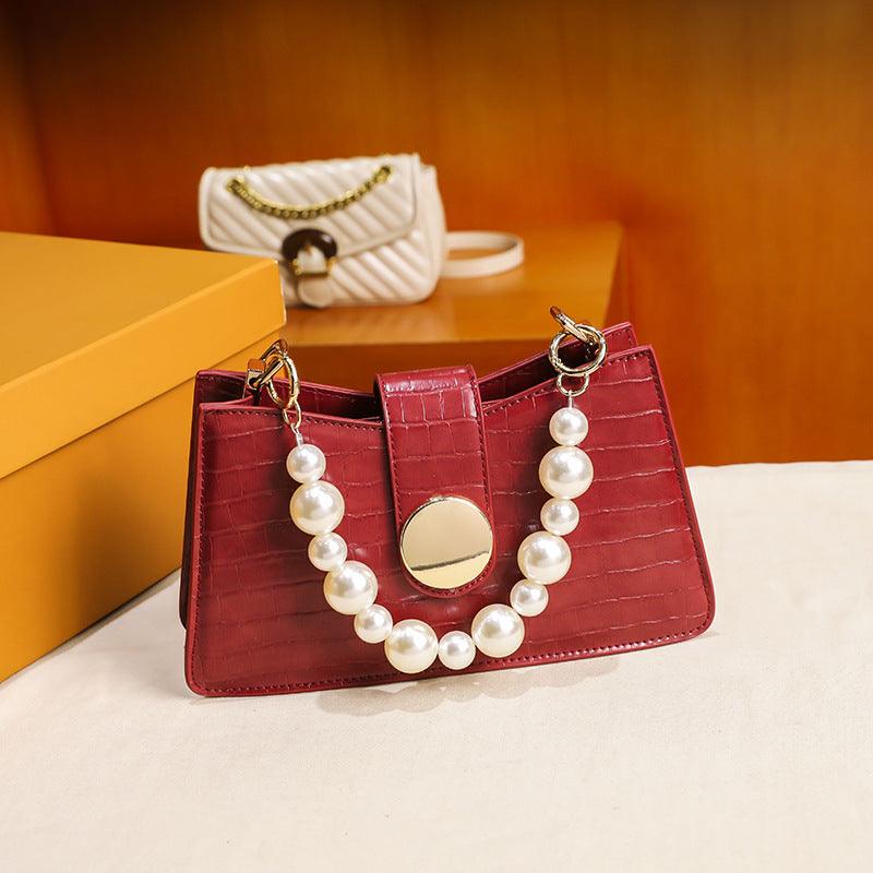 beaded armpit baguette bag, view 3 - MRSLM