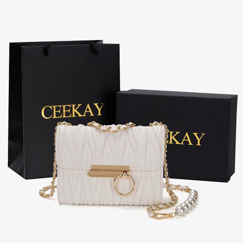 mini pearl chain crossbody bag, view 2 - MRSLM