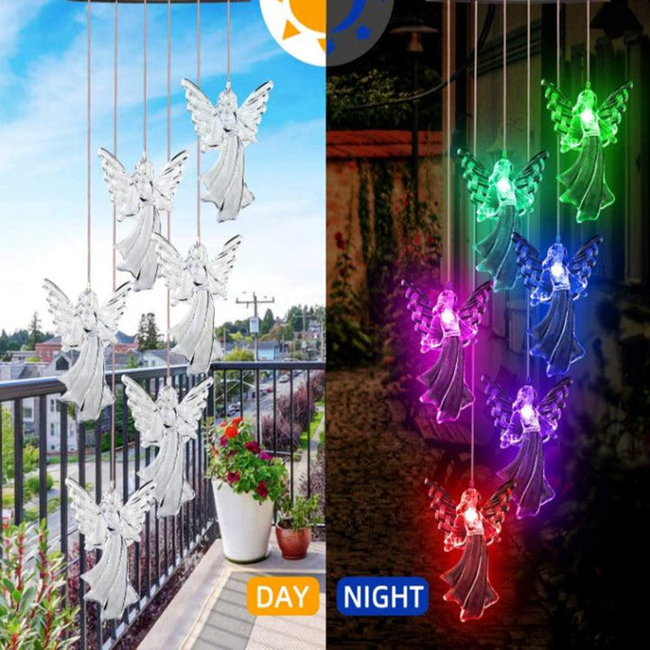 Outdoor Solar Wind Chime Lamp Hummingbird Butterfly Ball Wind Chime Garden Decoration - MRSLM